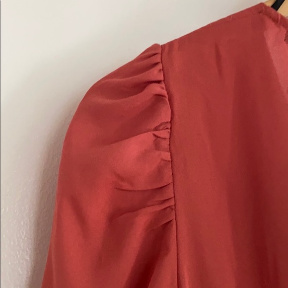 Salmon long sleeve bodysuit NWT peplum/ruched - Picture 8 of 8